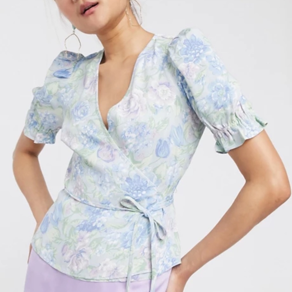 & other stories floral wrap blouse